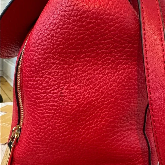 Michael Kors Viv Red Leather Convertible Backpack Crossbody - Picture 17 of 17